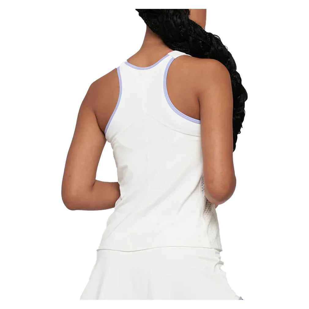 Women`s Elite Ladder Tennis Tank White and Iris Apparel Lija