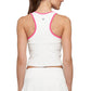 Women`s Block Tennis Tank White and Prism Pink Apparel Lija