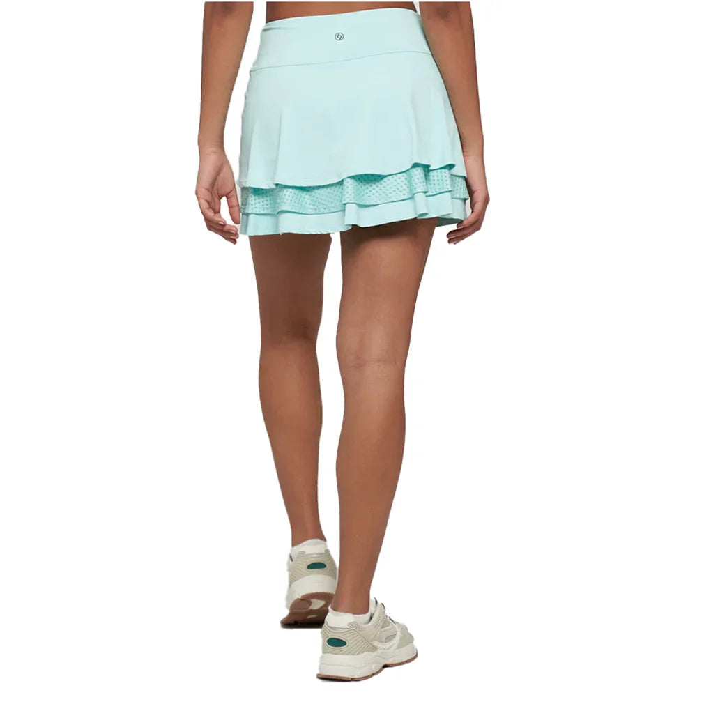 Women`s Elite Down The Line 13 Inch Tennis Skort Sea Crystal and Dragonfly Apparel Lija
