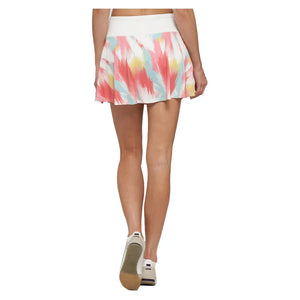 Women`s Hybrid Patina Printed 14 Inch Tennis Skort Brush Strokes and White Apparel Lija