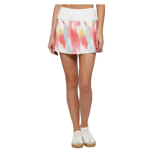 Women`s Hybrid Patina Printed 14 Inch Tennis Skort Brush Strokes and White Apparel Lija