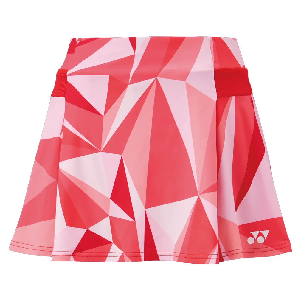 Women`s Pattern Tournament Tennis Skort Coral Red Apparel Yonex