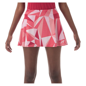 Women`s Pattern Tournament Tennis Skort Coral Red Apparel Yonex