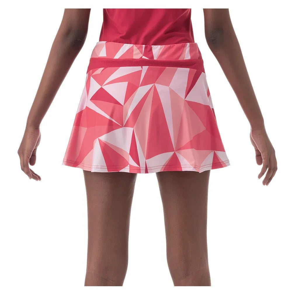 Women`s Pattern Tournament Tennis Skort Coral Red Apparel Yonex