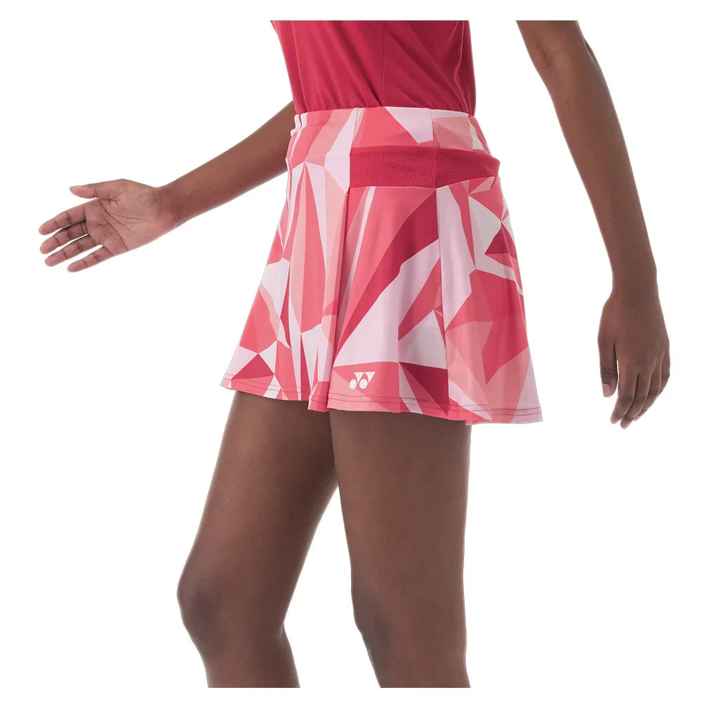 Women`s Pattern Tournament Tennis Skort Coral Red Apparel Yonex