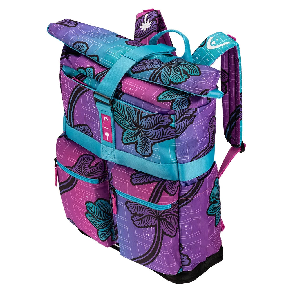 Palm Tree Crew Tour Tennis Backpack 30L Purple and Blue Bags Head