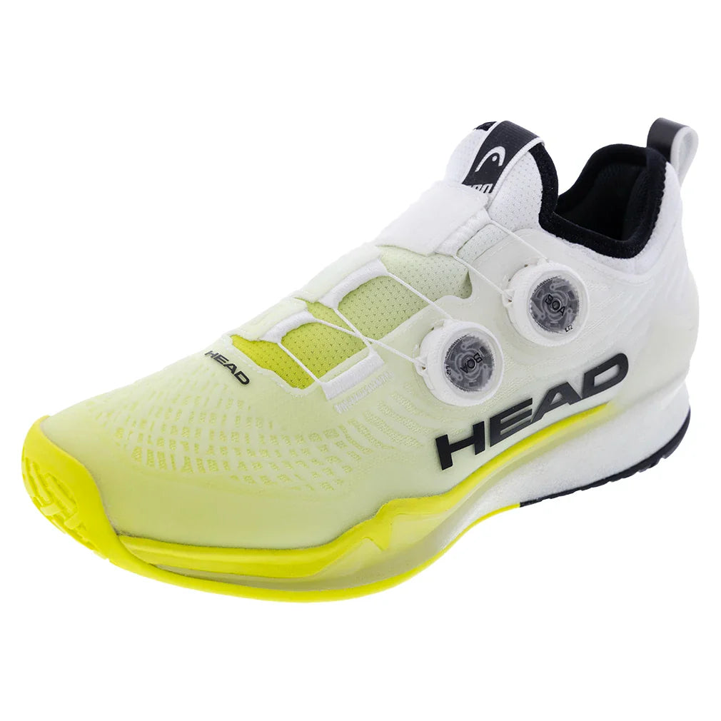Men`s Endure Pro BOA Tennis Shoes White and Yellow Footwear Head