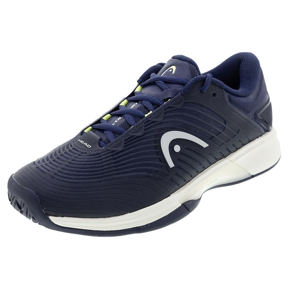 Men`s Revolt Pro 4.5 Tennis Shoes Navy and Lime Footwear Head