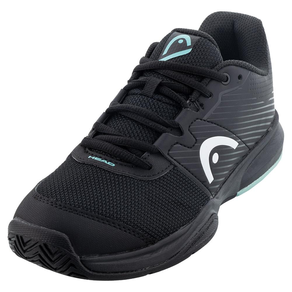 Men`s Revolt Court Tennis Shoes Black and Teal Footwear Head