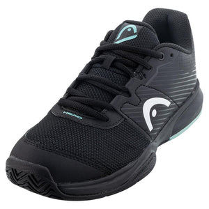 Men`s Revolt Court Tennis Shoes Black and Teal Footwear Head