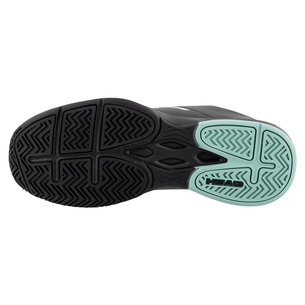 Men`s Revolt Court Tennis Shoes Black and Teal Footwear Head