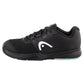 Men`s Revolt Court Tennis Shoes Black and Teal Footwear Head