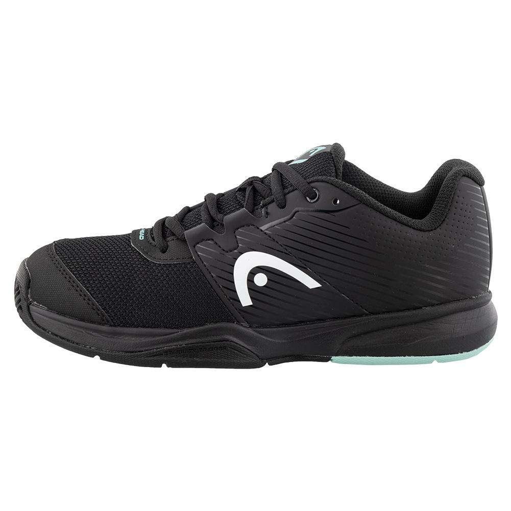 Men`s Revolt Court Tennis Shoes Black and Teal Footwear Head