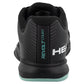 Men`s Revolt Court Tennis Shoes Black and Teal Footwear Head