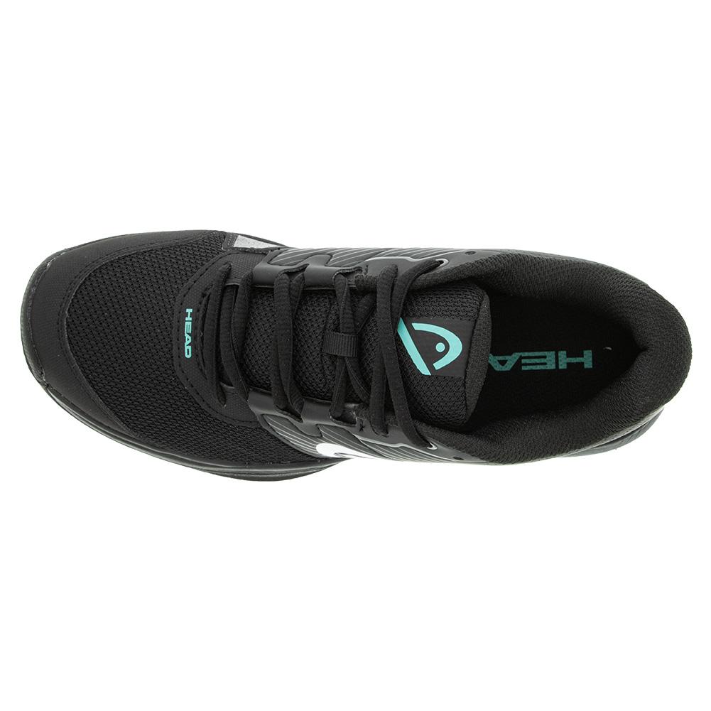 Men`s Revolt Court Tennis Shoes Black and Teal Footwear Head