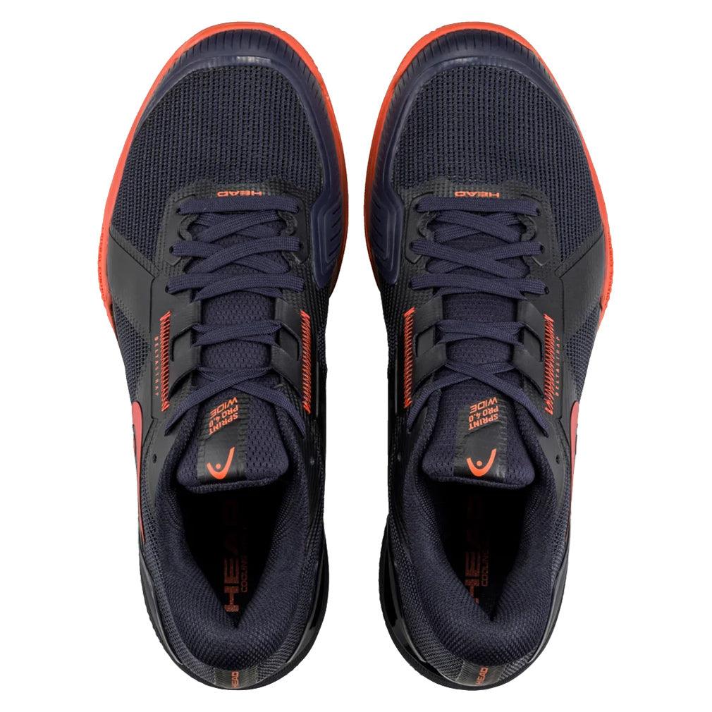 Men`s Sprint Pro 4.0 Wide Tennis Shoes Dark Blue and Red Footwear Head