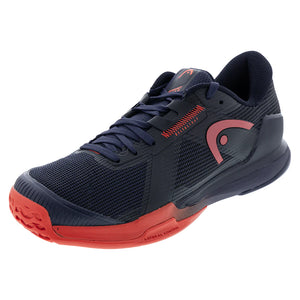 Men`s Sprint Pro 4.0 Wide Tennis Shoes Dark Blue and Red Footwear Head