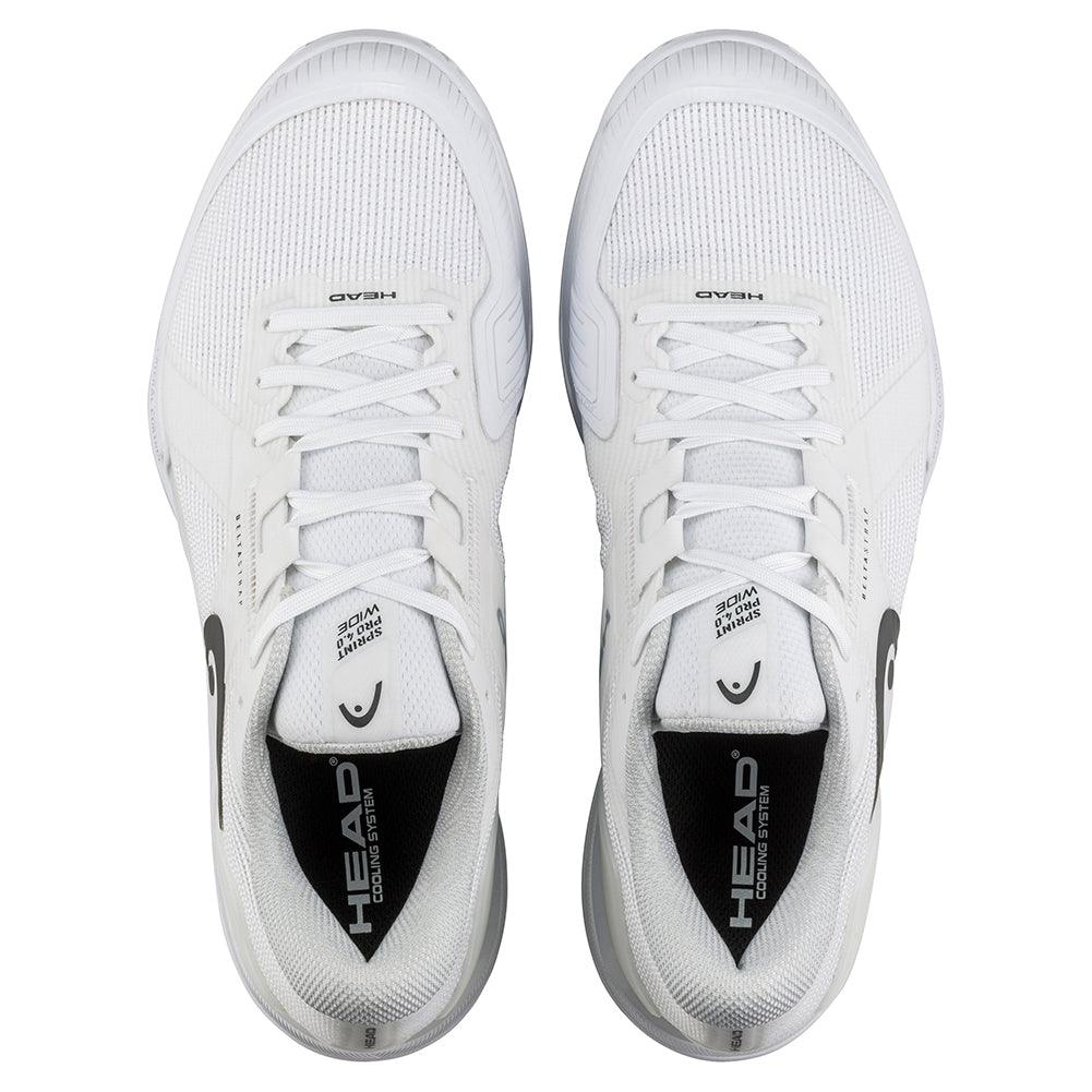 Men`s Sprint Pro 4.0 Wide Tennis Shoes White and Black Footwear Head
