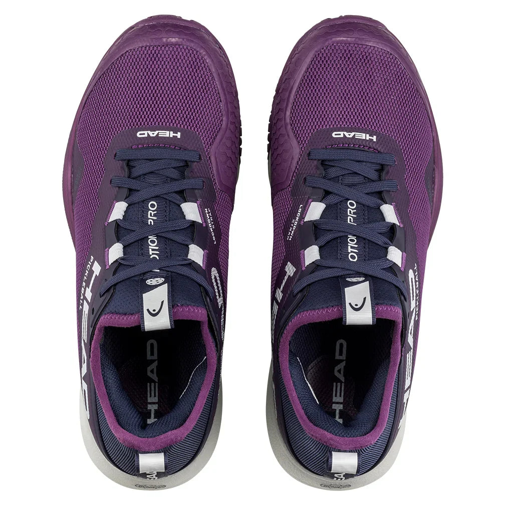 Women`s Motion Pro Pickleball Shoes Plum and White Footwear Head