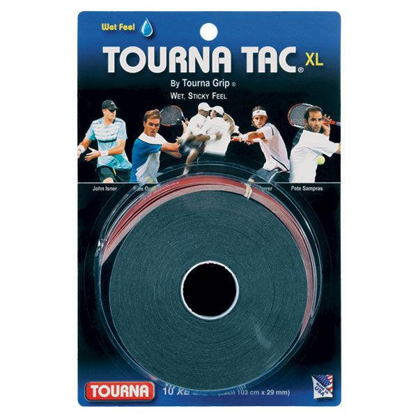 Tac XL 10 Pack Black Tennis Overgrip Accessories Tourna