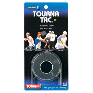 Tac XL 3 Pack Black Tennis Overgrips Accessories Tourna