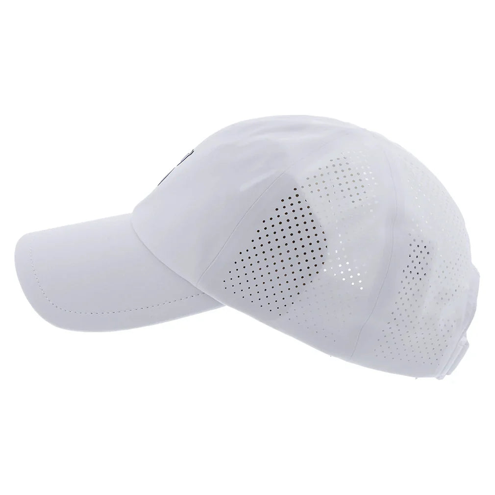 Unisex Court Tennis Cap White Apparel On