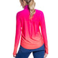 Womens Relaxed Mock Zip Tennis Top Flowers of the Sun Apparel BloqUV