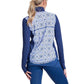 Womens Relaxed Mock Zip Tennis Top Moroccan Tiles Apparel BloqUV