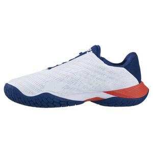 Men's Propulse Fury 3 All Court Tennis Shoes White and Estate Blue Footwear Babolat