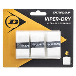 Viperdry White 3 Pack Ultra Dry Tennis Overgrip Accessories Dunlop