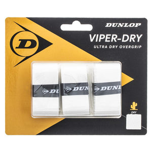Viperdry White 3 Pack Ultra Dry Tennis Overgrip Accessories Dunlop