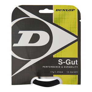 S-Gut 17G Black Tennis String Strings Dunlop