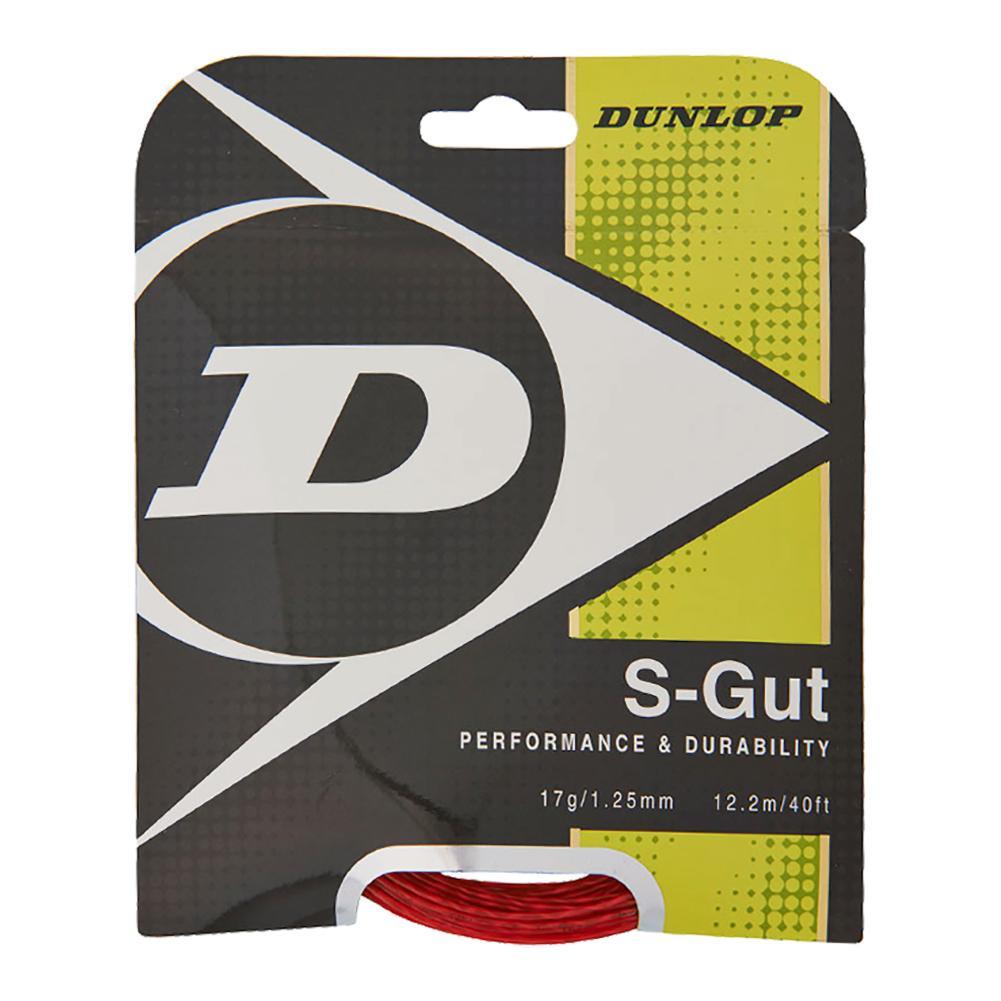 Red - S-Gut 17G Red Tennis String Strings Dunlop