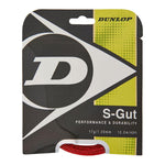 Red - S-Gut 17G Red Tennis String Strings Dunlop