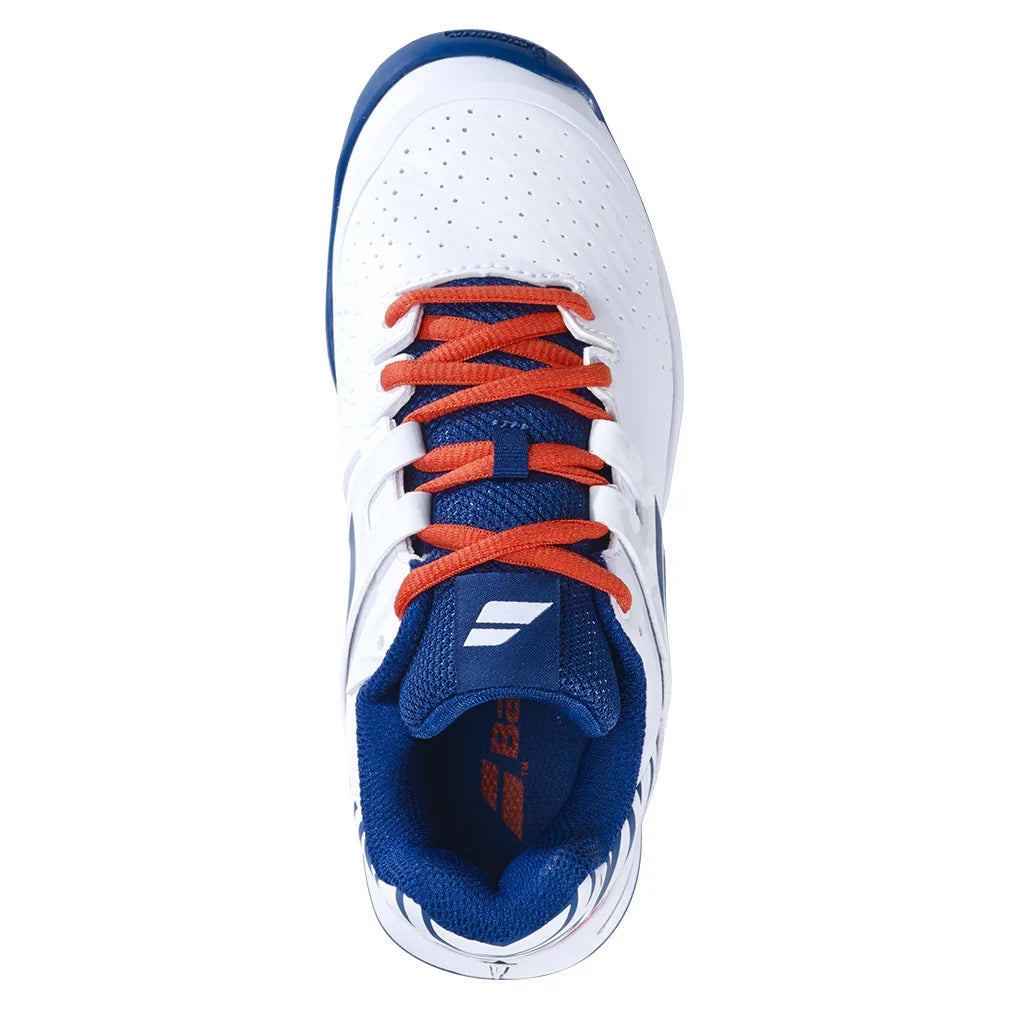 Junior`s Propulse AC Tennis Shoes White and Estate Blue Footwear Babolat