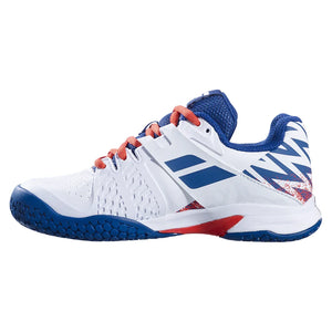 Junior`s Propulse AC Tennis Shoes White and Estate Blue Footwear Babolat