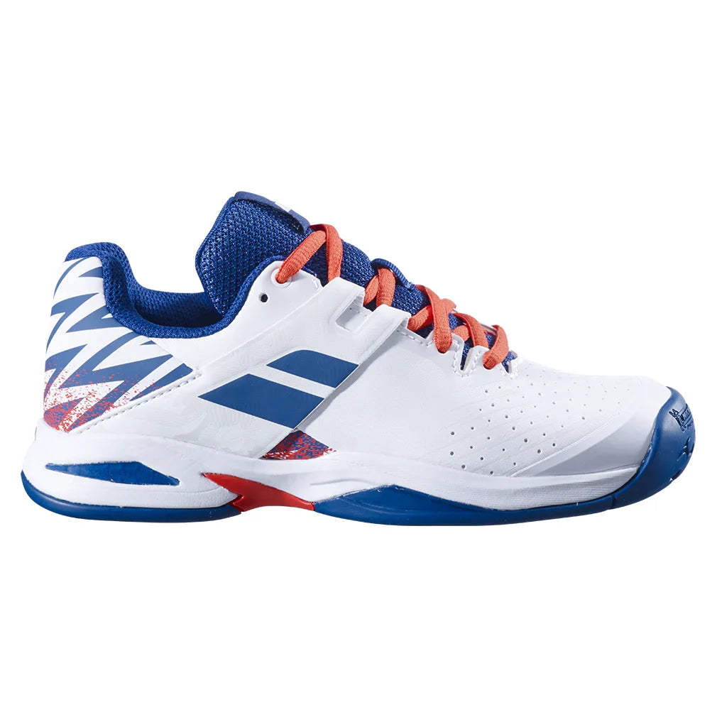 Junior`s Propulse AC Tennis Shoes White and Estate Blue Footwear Babolat