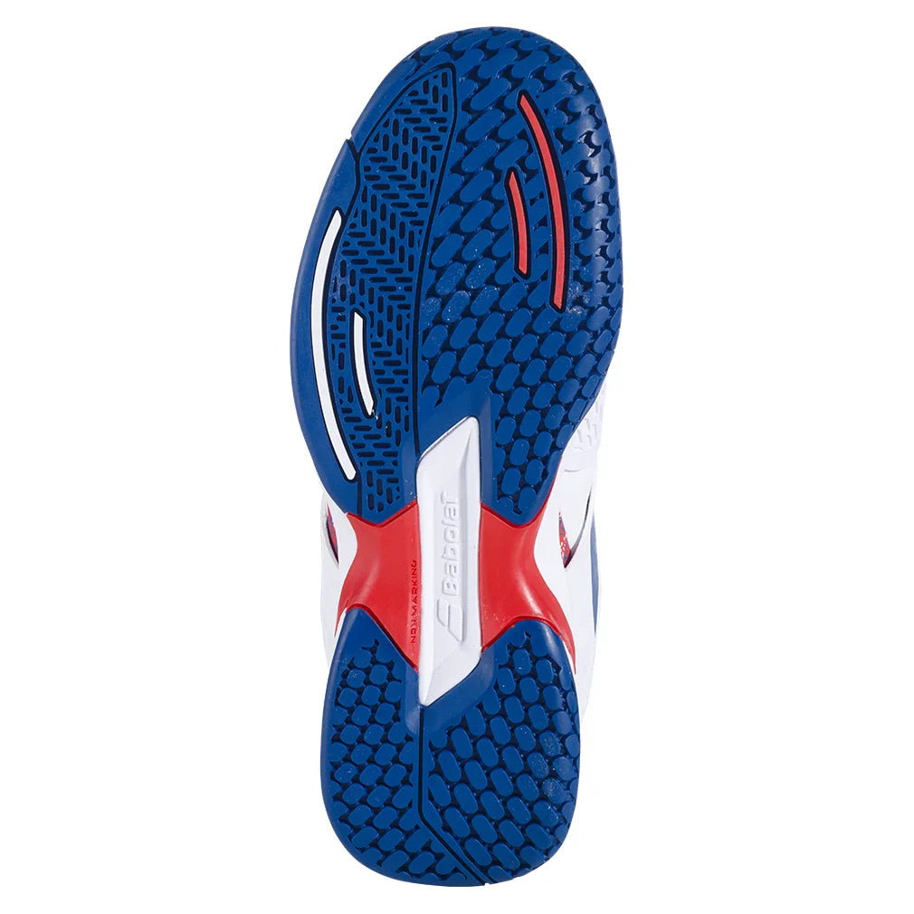 Junior`s Propulse AC Tennis Shoes White and Estate Blue Footwear Babolat