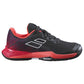 Juniors' Jet Mach 3 All Court Tennis Shoes Black and Poppy Red Babolat