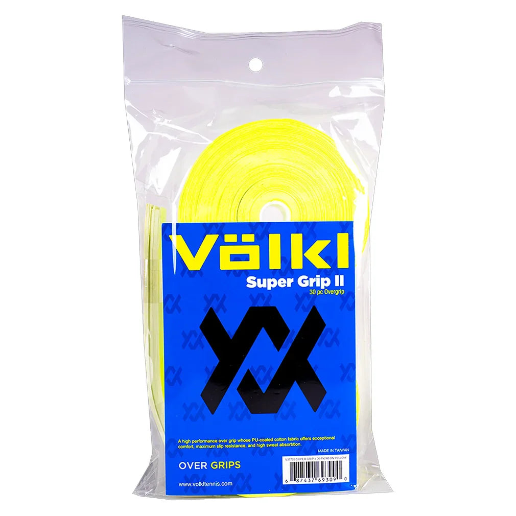 Super Grip II 30 Pack Tennis Overgrip Neon Yellow Accessories Volkl