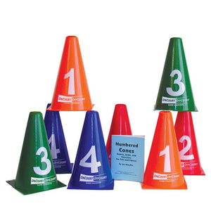 Numbered Tennis Cones 8 Pack Training Equipment Oncourt Offcourt