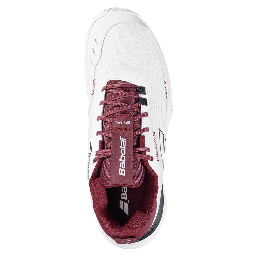 Men`s SFX Evo All Court Tennis Shoes White and Port Royale Footwear Babolat