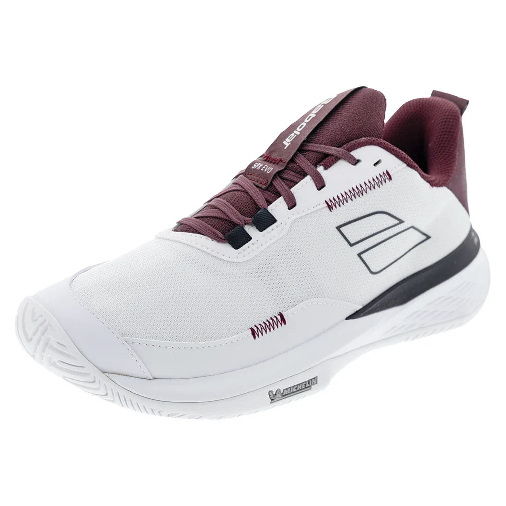 Men`s SFX Evo All Court Tennis Shoes White and Port Royale Footwear Babolat