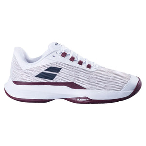 Mens Jet Tere 2 All Court Tennis Shoes White and Port Royale Footwear Babolat