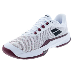 Mens Jet Tere 2 All Court Tennis Shoes White and Port Royale Footwear Babolat