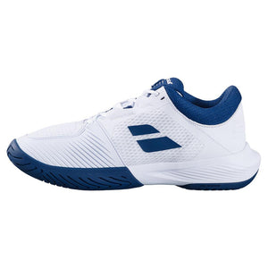 Men`s SFX 4 Tennis Shoes White and Estate Blue Footwear Babolat