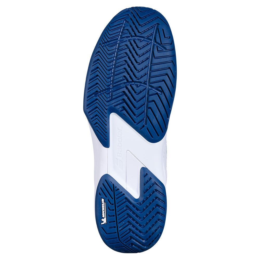 Men`s SFX 4 Tennis Shoes White and Estate Blue Footwear Babolat