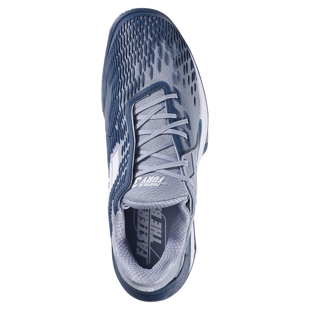 Men`s Propulse Fury 3 Tennis Shoes Grey and White Footwear Babolat