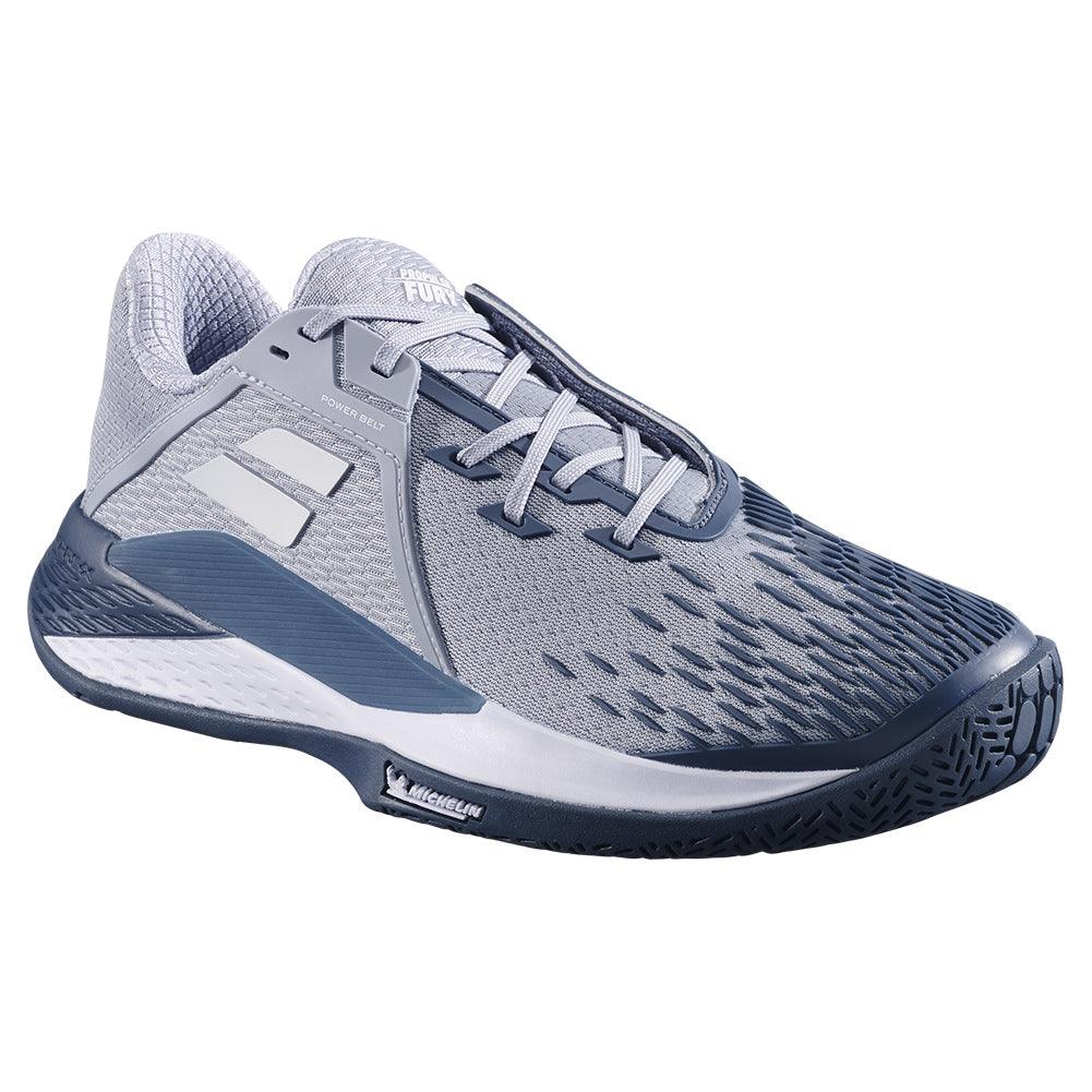 Men`s Propulse Fury 3 Tennis Shoes Grey and White Footwear Babolat