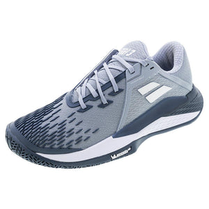 Men`s Propulse Fury 3 Tennis Shoes Grey and White Footwear Babolat